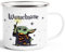 MoonWorks® Emaille-Tasse Baby-Yoda personalisierte Geschenke Wunschname Geburtstag Weihnachten emaille-weiss-silber standard