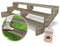 Gartenwelt Riegelsberger Terrassentreppe Breite 190 cm Treppe mit 3 Stufen Geschosshöhe 55 cm Massivholz Kiefer kesseldruckimprägniert Komplett-Set Wangen, Bohlen & Schrauben