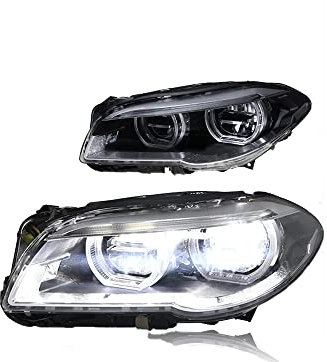 WangSiwe Scheinwerfer Komplettsets, für BMW 5 Series F10 F18 2010-2017 Frontscheinwerfer Kurvenlicht Hauptscheinwerfer Zubehör (Fahrer und Beifahrerseite),2014-2017
