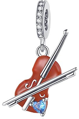 Streetculture Geige Violine Musikinstrument Fiedel - Bettelarmband Charm Anhänger Schmuck 925 Silber