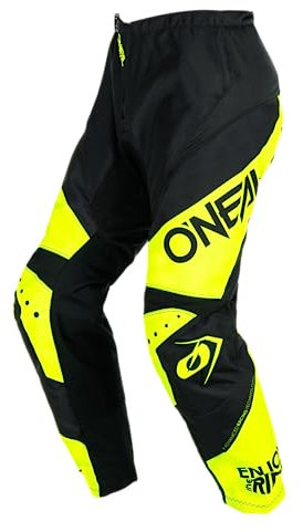 O'NEAL | Motocross-Hose | Enduro MX | Maximale Bewegungsfreiheit, Leichtes, Atmungsaktives und langlebiges Design | Pants Element Racewear V.24 | Erwachsene | Schwarz Neon-Gelb | Größe 32