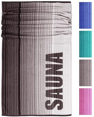 Lashuma Saunatuch Herren, Saunahandtuch XXL grau 85x200 cm, Oslo Männer Duschhandtuch groß
