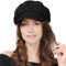 Comhats Damen Ballonmütze warme Schirmmütze Wintermütze Wolle Barett Maler Mütze mit Visor Newsboy Cap 67145_Schwarz(Satinfutte) M