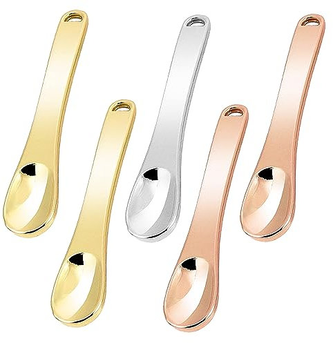 5 Pièces Cuillère de Maquillage en Métal, Mini Spatule de Maquillage en Métal, Spatule de Maquillage en Métal, Cosmétique Visage Cuillère pour Masque, Cuillère à Masque de Crème pour Le Visage