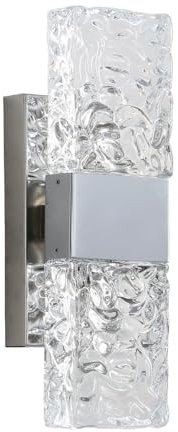 Sxtiger Lámpara De Pared De Cristal Nórdico - Apliques De Pared LED Plateada Modernos, Para Sala De Estar Dormitorio Cocina Pasillo Iluminación Interior (Luz De 3 Colores)