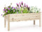 HOMASIS Hochbeet, Blumenkasten aus Tannenholz, Blumenbeet Gartenbeet mit 5 Drainagelöchern, Pflanzbeet für Balkon, Garten, Terrasse, Pflanzkasten belastbar 100 kg, 120 x 43,5 x 51 cm, Natur