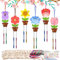 HONMOK 12 Stück Blumen Bastelset Windspiel Holz Blumen Basteln zum Bemalen Tulpen Klangspiel Kinder Bastelhandwerk Kreativesets für Mama Muttertagsgeschenk Mädchen Jungen Frühling