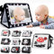 Baby Spiegel Spielzeug - Faltbares Schwarz-Weiß Kontrast Babybuch für 0-6 Monate, Lernspielzeug für Neugeborene ab 3 Monate, Geschenk (Black+White)