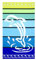 BIANCHERIAWEB Telo Mare Grande 100x180 Spugna Asciugamano Spiaggia Maui Dolphin Telo Mare Verde