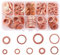 Kit di 200 Rondelle di Rame Metriche - Set Assortito per Settore Automobilistico e Marino (9 Dimensioni)