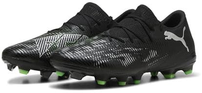 PUMA Unisex Future 8 Match Low FG/AG Fussballschuh, Black Silver-Fluo Green, 43 EU
