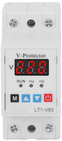 63A Adjustable Over Under Voltage Protector Switch, Self Resetting, Power Extender with Multiple Ports, Electric Socket for Appliance Protection, AC220V