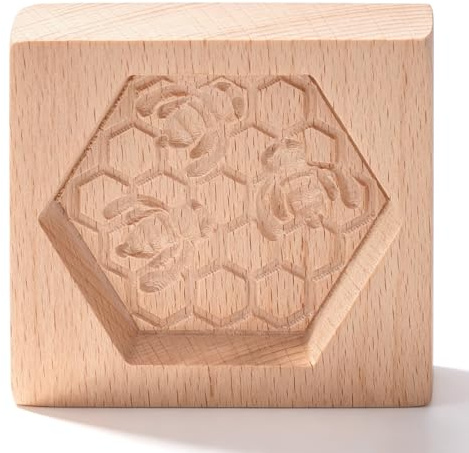 Keksform aus Holz, Buchenholz, Leicht zu Reinigen, Glatte Oberfläche, Niedliche Form, Robuste Keksform Zum Backen (Biene)
