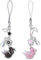 Xinjoduz 2 Stück Niedliche Handy Anhänger Aesthetic Schwarz Handy Charm Rosa Handyanhänger Handy Zubehör Handyschmuck für Handytasche Geldbörse Rucksack Kamera Dekoration