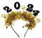 KADSXIYA Lametta-Diadem, Krone, Stirnband, 2024, Neujahrs-Kopfschmuck für Festival, Hochzeit