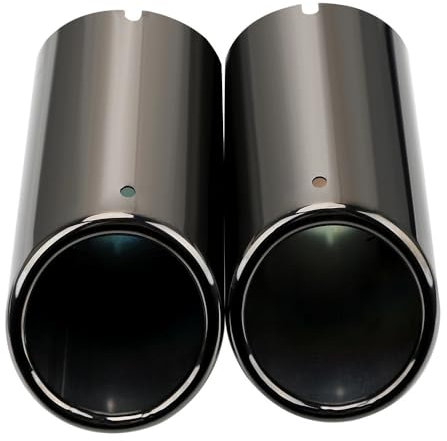 WHARGTSL Auto-Auspuff-Endschalldämpfer, Rohrabdeckung, Edelstahl, passend für Volkswagen Passat B7 CC, passend für Audi A4, B8, A3, A1, Q5 (schwarz), 2 Stück