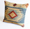 Second Nature Online Mala Kelim Kissenbezug, ethnischer Überwurf, geometrisches Muster, handgefertigt, 80 % Wolle und 20 % Baumwolle, 50 x 50 cm, Blau
