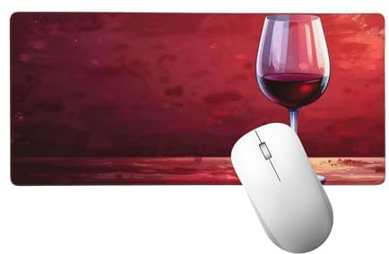 Tapis de Souris de Jeu, Vin Tapis de Souris XXL 90 x 30 cm, sous Main Bureau Gaming Grand, Mouse Pad Une Courtepointe Accessoires Bureau, Base en Caoutchouc Antidérapante, Gamer, Ordinateur, PC H-221