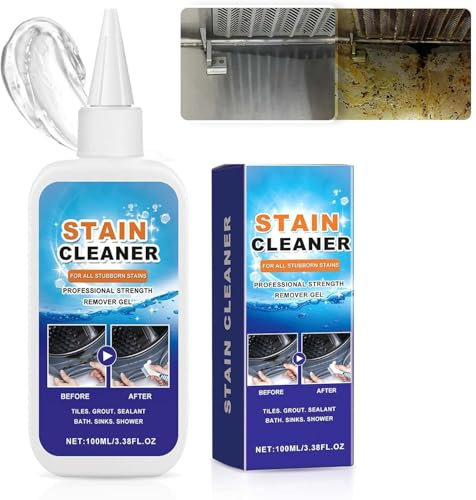 2025 New Household Stain Removing Gel 100ml, Mould Stain Cleaner Gel, Washing Machine Cleaner for Washing Grout, Bathroom Tile Grout Renewer,Refrigerator,Kitchen Sink Stain (1pc/Equipped with brush)