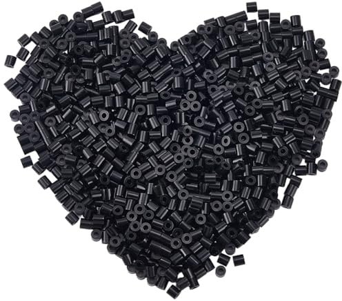 SOFPLATE 1 Box 2000 Pieces Black Melting Beads Crafts 5mm Fuse Beads Bulk Storage Refills Plastic Tube Iron Melty with 3mm Hole Compatible Hama Replenish Accessories for Crafting DIY Holiday Decor