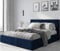 Interbeds Polsterbett Bett Doppelbett mit Stauraum mit Lattenrost Bettkasten Boxspringbett hydrophob gepolsterter Bettrahmen (Dunkelblau, 120x200cm)