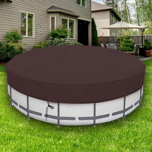 Premium Round Pool Cover for Above Ground Pools, Cold and UV Resistant, Weatherproof and Durable, Solar Covers for Outdoor Swimming Pools,Brown,10FT/305CM