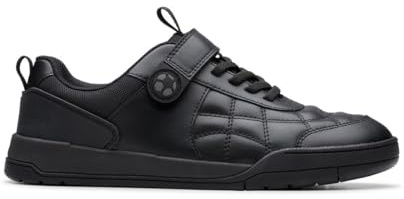 Clarks Laser Cross Y Boys School Shoes Black Leather G-Wide 5