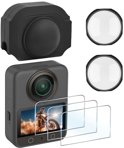 FiTSTILL Protective Kit for DJI OSMO 360, Optical Tempered Glass Screen Protector + PC Lens Guard + Silicone Lens Cover OSMO 360 Accessories