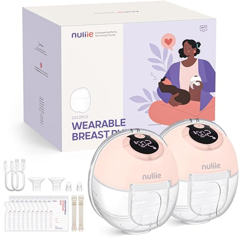 Nuliie Milchpumpe Elektrisch tragbare (2 Packs, Red Rosa)