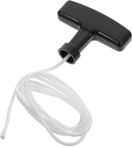 Healvian Universal Starter Rope Pull Cord Handle Set for Lawn Mower and Hedge Trimmer, 2pcs with 1.2m 4mm Diameter Rope, Replacement Pull Start Handle for Small Engine Lawn Trimmer and