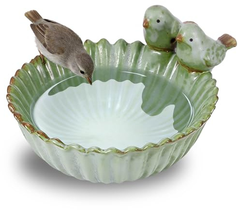 Bird Water Bowl,Ceramic Bird Bath For Garden Backyard Outdoor Indoor Decor