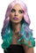 Smiffys Fever Kollektion, Khloe Perücke, Pastel Ombre, Lang, Wellig mit Mittelscheitel, 56cm/22in