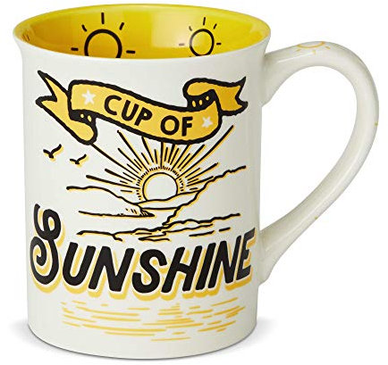 Enesco Our Name is Mud Tasse en grès Motif tasse de soleil Jaune 473 ml