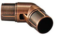19mm & 28mm Single Corner Bay Window Curtain Pole Elbow Joint Connector Bracket Rod (Antique Copper, 28mm Diameter Poles)