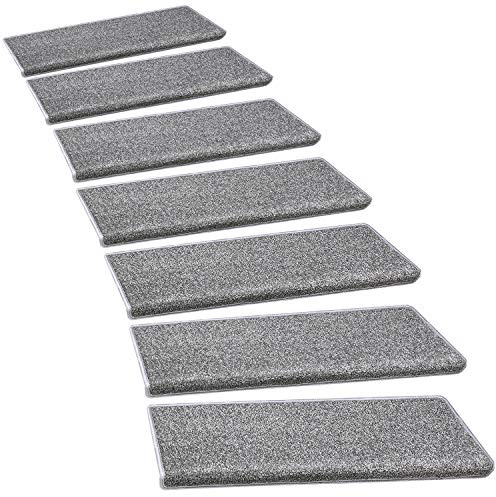 Pure ERA Teppich-Stufenmatten, rutschfest, selbstklebend, für den Innenbereich, Haustierfreundlich, rutschfest, waschbar, weich, dunkelgrau, 24,1 x 76,2 x 3 cm