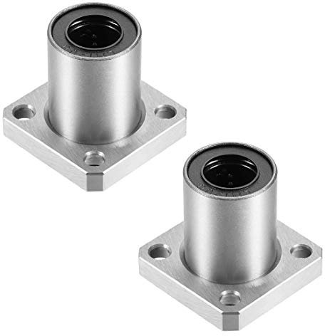 sourcing map 2 Stück Linearkugellager LMK12UU mit Quadratischem Flansch, 12mm Bohrung Durchm. 21mm Außendurchm. 30 mm Länge