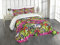 ABAKUHAUS urban Graffiti Tagesdecke Set, durchbohrte Herz, Set mit Kissenbezügen Waschbar, für Einzelbetten 170 x 220 cm, Magenta Grün