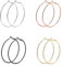 4 Paires Boucles D'Oreilles Créoles Femme Grand Cercle en Acier Inoxydable(70mm)