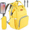 NEVEQ Baby Wickelrucksack, Babytasche für Reise, Wickeltasche Große Kapazität, Multifach Reise Rucksack Wasserdicht Fächer Babyflaschehälter (Gelb)