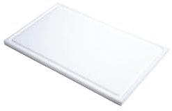 Planche avec Rigole Blanche PEHD 500-53 x 32,5 cm - Gastro M - Polyéthylène