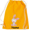 Shirtinstyle Turnbeutel Tiere Hase Häschen mit Wunschnamen, Beutel Tasche Hort Kita, Farbe Mustard