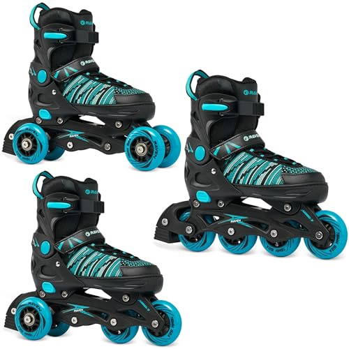 RAVEN 3in1 Inline Skates Triskates Rollschuhe Inliner für Kinder und Erwachsene verstellbar