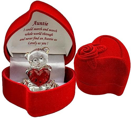 Red Heart Teddy Bear Special Present/Gift for Auntie Ornament Birthday Chrismas Xmas Mother day