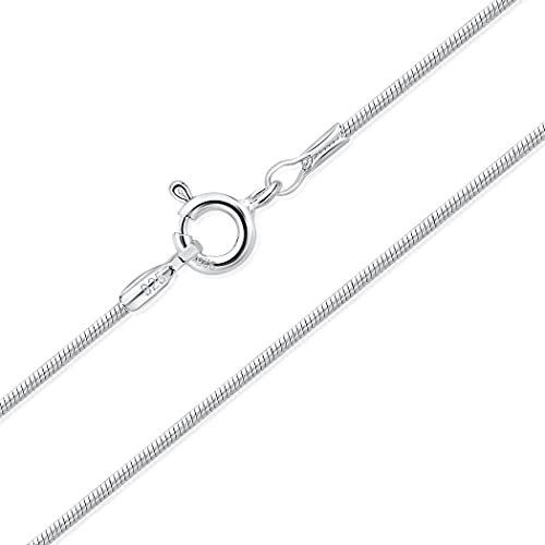 DTPsilver® 925 Sterling Silber Dünne Halskette/Schlangenkette - Federringverschluss - Breite: 1 mm - Länge: 40 cm
