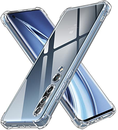 ivoler Funda para Xiaomi Mi 10 5G, Carcasa Protectora Antigolpes Transparente con Cojín Esquina Parachoques, Suave TPU Silicona Caso Delgada Anti-Choques Case