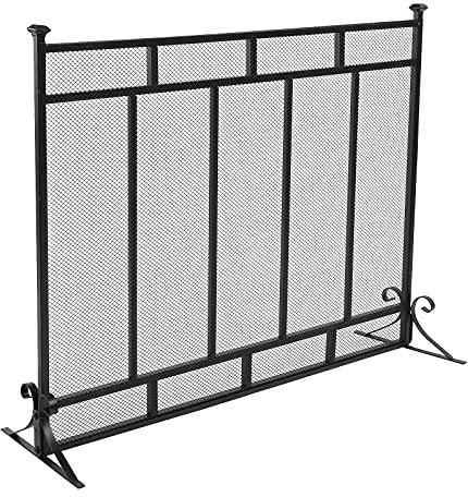 Liudan Funkenschutz Vertikales Gitter dekoratives Eisen-Mesh-Kamin-Bildschirm 99 * 30,5 * 79cm Wohnmöbel Kaminzubehör