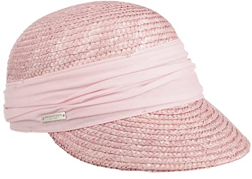 Traclet Seeberger Kappe aus Stroh, Natur, Rosa, Rosa, One size