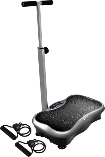 Lifepro Vibration Plate Exercise Machine with Waist-Level Handlebar & Magnetic Acupoints - Powerful Arm Fitness & Recovery Platform & Whole Body Vibration Machine for Beginners