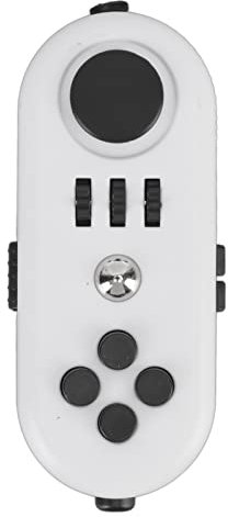 Fdit Tragbares Angstsensorisches EDC-Spielzeug Angst Stressabbau Sensorisches Spielzeug ADHS Autismus Sensorisches Fidgets Controller Pad Spielzeug für und Erwachsene (5 Weiß und Schwarz)