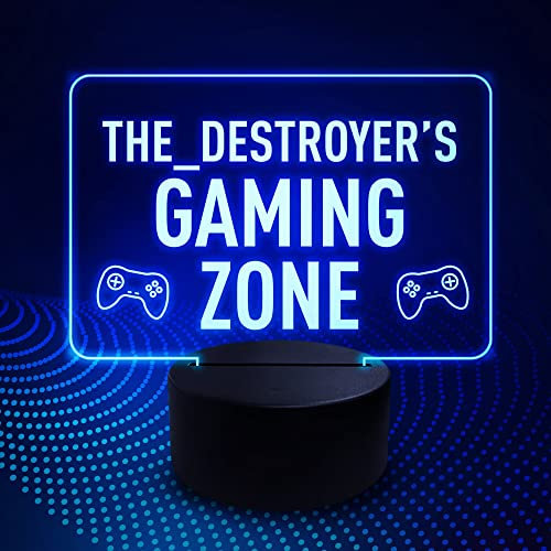 Red Ocean Gamer Tag Sign Personalised Gaming Sign GAMING ZONE Plaque Birthday Christmas For Son